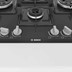 Picture of Bosch Built in Gas Hob Black Tempered glass Glass 4 Burner Auto Ignition 75 cm Italian Double Ring Burners (PNI7B6B10I)